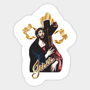 Jesus Christ and the Holy Cross Sticker